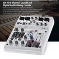 thumbnail image 3 of ammoon AM-4R Mezclador de Audio Digital de 6 Canales Consola de Mezcla con Alimentación Fantasma de 48V Incorporada Soportada por una Batería de 5V con Adaptador de Energía Cables USB para Grabación, 3 of 6
