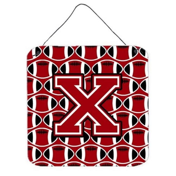 Letter X Football Red, Black & White Wall or Door Hanging Prints