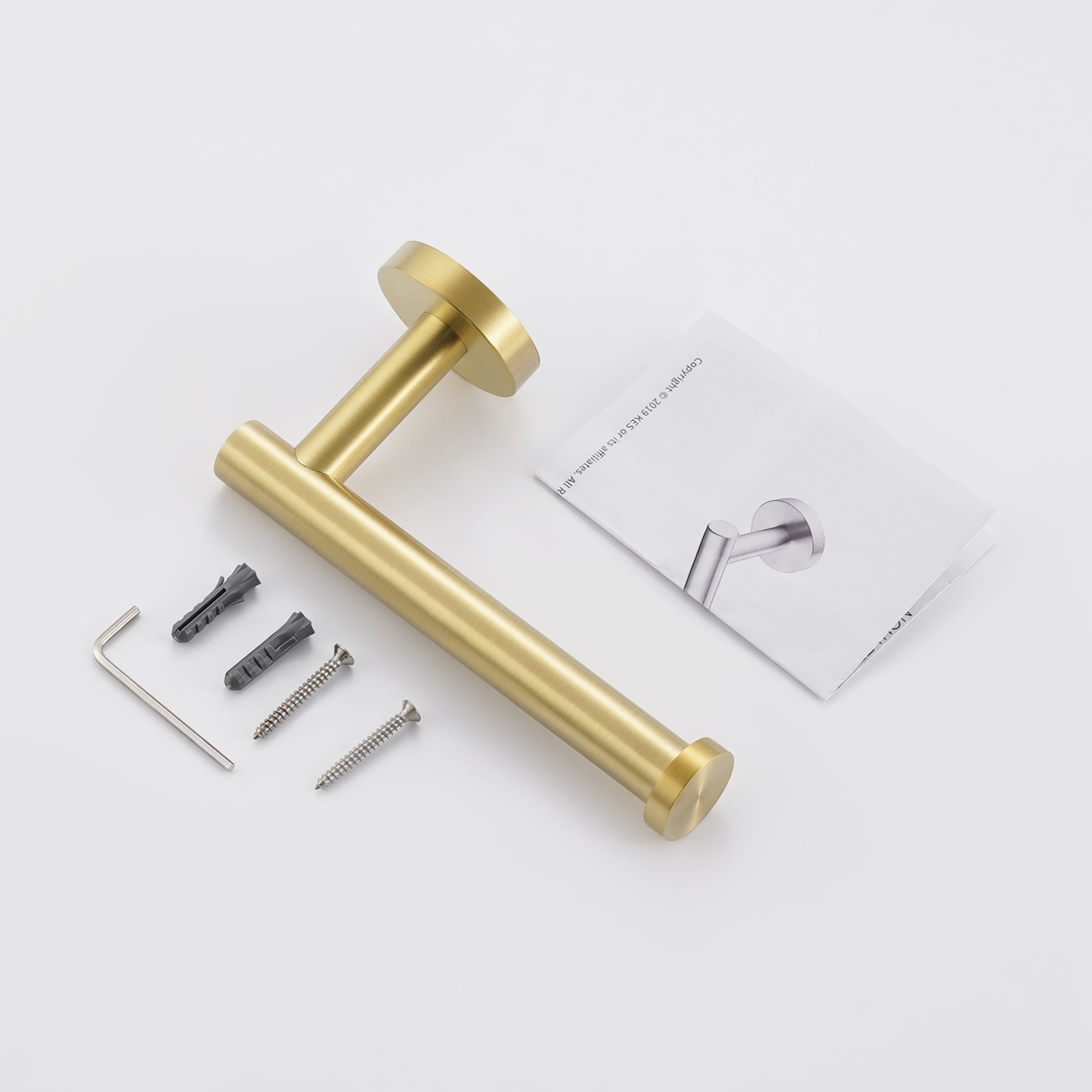 Kes Bathroom Toilet Paper Holder Brushed Brass Wall Mount Toilet Roll Holder SUS304 Stainless Steel, A2175s12-bz