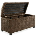 thumbnail image 3 of Casafield 36" Storage Trunk with Curved Lid, Safety Hinge - Espresso, Water Hyacinth Wicker Storage Chest Basket for Bedroom, Entry Way, Living Room, 3 of 7