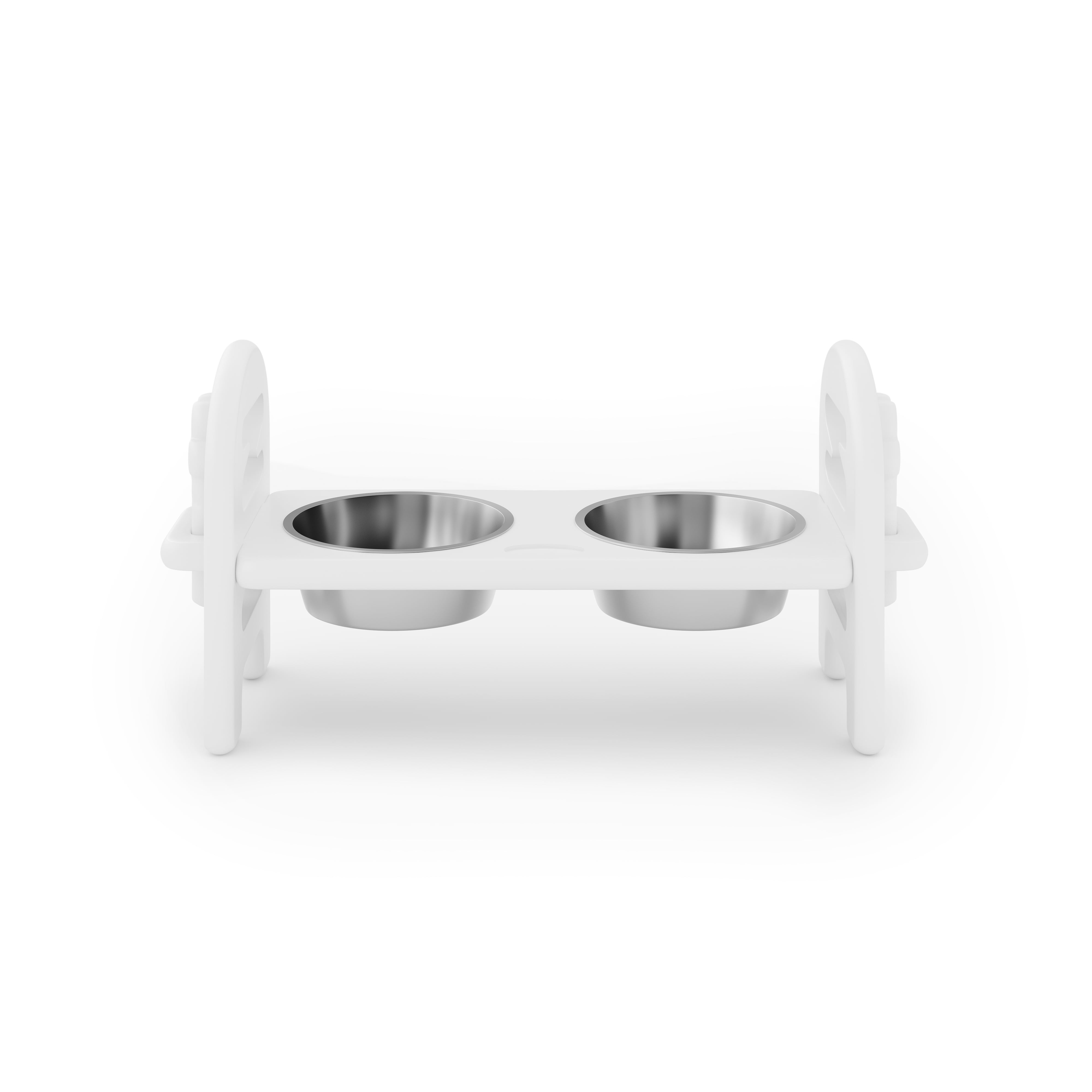 Adjustable Height Pet Bowl, Travel-Friendly Raised Feeding Bowl, Durable Recycled HDPE Poly Lumber Construction, Collapsible Portable Design for Indoor & Outdoor Pet Feeding