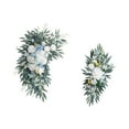 thumbnail image 5 of perfeclan 2 Pieces Wedding Arch Flowers Artificial Floral Swag Rustic Handmade Green Leaves Welcome Sign Decoration for Holiday Wedding Blue, 5 of 9