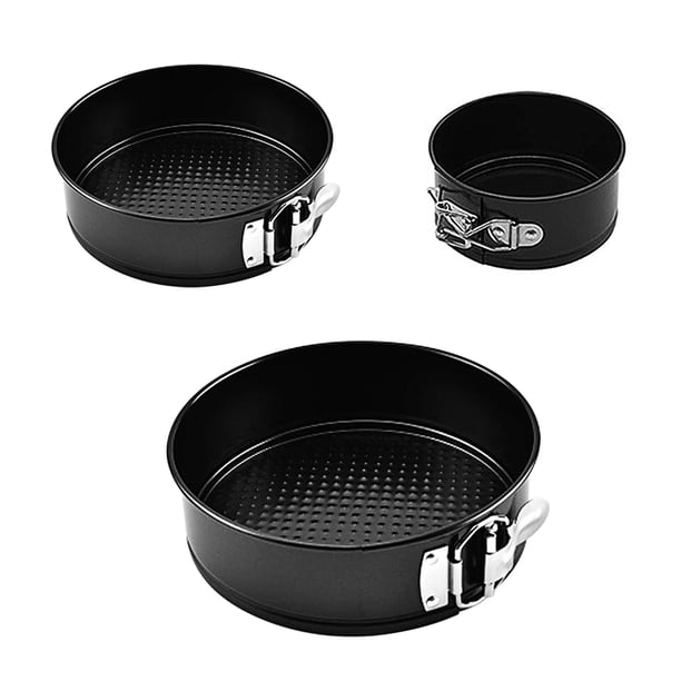 Molde de acero al carbono para tartas con hebilla, bandeja para hornear antiadherente, bandeja para hornear DIY, suministros de cocina 3 unids/set Methold HA003458-00