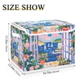 thumbnail image 5 of Yayeee Collapsible Cube Storage Bin with Lid Fabric Closet Decorative Basket with Handles, Floral Window, 5 of 7