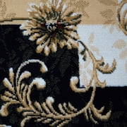 Home Dynamix Optimum Byron Contemporary Color Block Floral Area Rug, Black/Beige, 21x35