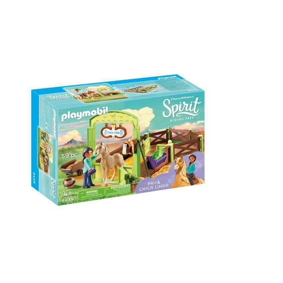 PLAYMOBIL Pru and Chica Linda with Horse Stall 9479 Play Set