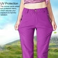 thumbnail image 3 of keepw Pantalon de Randonnée Femme Été Séchage Rapide Camping Mince Imperméable Élastique Anti-Rayures avec Poches Bas Vêtements de Sport Violet m, 3 of 6