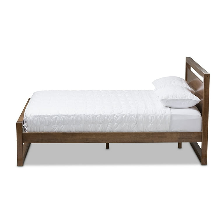 Baxton Studio Torino Mid-Century Modern Solid Walnut Wood Open Frame Style King Size Platform Bed Baxton Studio Torino Mid-Century Modern Solid Walnut Wood Open Frame Style King Size Platform Bed