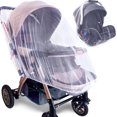 thumbnail image 1 of Paquete de 3 mosquiteras para cochecitos, asientos de coche, portátiles, duraderas y duraderas (blanco), 1 of 5