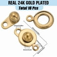 thumbnail image 2 of 1box 1 BOX 16 SETS 15mm Stainless Steel Snap Button Clasp Bracelet Connectors Clasps 24k Gold Plated Gold Connectors Fastener Socket Jewelry Clasps for Making Necklaces Bracelets Women Diy Crafts, 2 of 6