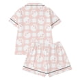 thumbnail image 5 of Kids Halloween Pajamas Size 9-10 Years Girls Halloween Homewear Short Sleeve Notch Collar Top with Shorts Pjs for Girls Pink, 5 of 5