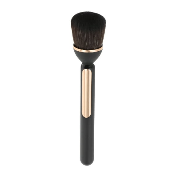 Unique Bargains 1 Pc Convenient Cosmetic Brush for Business Travel Black Artificial Fiber Wool Plastic
