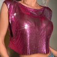 thumbnail image 6 of Laqbezok Women's Sexy Sleeveless Sequin Tank Top, Metallic Sparkly Crop Blouse, Party Night Out Outfit, 6 of 8