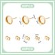 thumbnail image 3 of 80 piezas de aretes chapados en oro de 18 quilates de 8 mm, bandejas para aretes, bandejas de acero inoxidable con engaste de cabujón, hallazgos para aretes con aro y cierre., 3 of 9