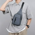thumbnail image 2 of Men's Shoulder Bag, Casual Chest Bag, Outdoor Portable Music Player Bag with Multiple Pockets, Water-Repellent Polyurethane Leather, Adjustable Strap, Lightweight and Comfortable Design, 2 of 7