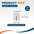 thumbnail image 2 of Uxcell 27/64"(10.7mm) Aluminum Wire Rope Stop Sleeve Set, 15 Pcs Crimping Loop Sleeve Single Hole Round Cable Ferrule for Wire Rope Cable Line, Silver, 2 of 6