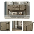 thumbnail image 3 of Cterwk 48'' Solid Wood Sideboard Console Table Buffet with 2 Drawers and Cabinets and Bottom Shelf, Light Brown, 3 of 9