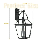 Anchorage Stunning Matte Black Outdoor Light Fixture with Candle-like Lights and Backplate Exterior Wall light