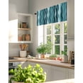 thumbnail image 3 of OmbreTurquoise Ocean Waves Curtain Valances,Abstract Stripes Seamless Small Window Treatment for Kitchen Living Room Bathroom,42" x 18", 3 of 7