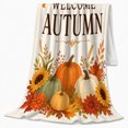 thumbnail image 2 of Autumn Harvest Welcome Display, Cozy Friendship Quote Scene, Warm Flannel Blanket for Living Room and Reading Nook, Art Lovers Thanksgiving Gift, Artistic Home Decor, 2 of 9
