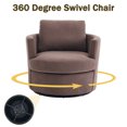 thumbnail image 3 of 360° Swivel Barrel Chair, Comfy Corduroy Round Accent Sofa Chair, Swivel Barrel Club Chair, Leisure Arm Chair for Livingroom, Hotel, Bedroom, Office, Lounge, 3 of 5