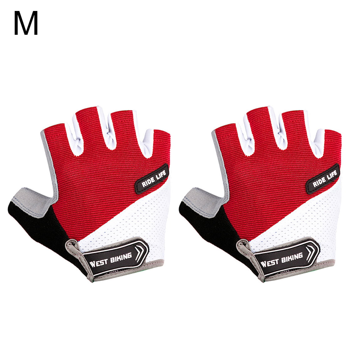Red New Cycling Bike Bicycle Shockproof Wearable Sports Half Finger Glove 