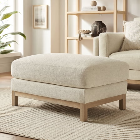 Modway Roscoe Fabric Ottoman in Ivory