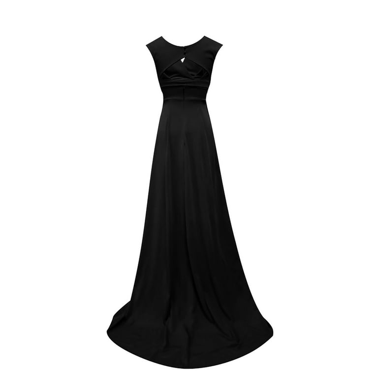 black dress with tassels Jasmine Fringe Maxi Dress, in Black Luxe Satin, Size: XS | Show Me Your Mumu