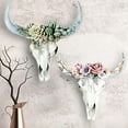 thumbnail image 3 of Travelwant Bull Head Resin Wall Decoration, White Bull Skull Wall Hanging Succulent/Flower Cow Skull Wall Decor Nursery Decor, Simulation 3D Animal Cow Skull for Home Office Decorations, 3 of 7