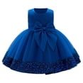 thumbnail image 2 of LYHaoo Girls Formal Dress Gown With Sequins And Lace For Pageants Parties Andï¼Casual Floral Dresses Sizes 18-24 Months Blue, 2 of 5