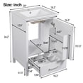 thumbnail image 2 of Harper & Bright Designs 20" Small Bathroom Vanity with Sink, Modern Bathroom Cabinet Freestanding with Drawers, Wood Bathroom Storage Cabinet with Door Shelf for Small Space, White, 2 of 16