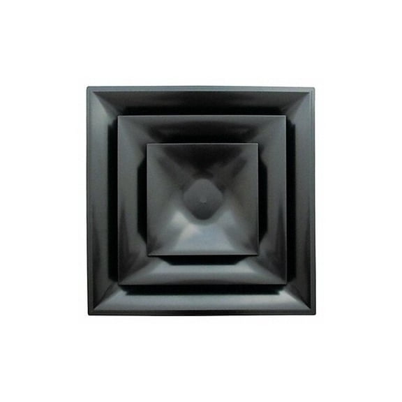 American Louver 10 in Square 3 Cone Diffuser, Black STR-C-10BK