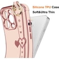 thumbnail image 3 of for iPhone 13 Pro Case Cute Love-Heart Plating Wristband Phone Cover for Women Girls Bling Soft Silicone Camera Lens Protection Bumper Shockproof Phone Case for iPhone 13 Pro (6.1'') - Pink, 3 of 14