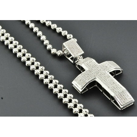 cross sterling silver diamond chain cut domed charm pendant moon mens dialog displays option button additional opens zoom