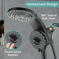 thumbnail image 6 of High Pressure Rain Shower Head with Handheld Spray, Magnetic Dual Shower Head with Handheld Combo, Magnetix Waterfall Showerhead with 8 Spray Modes and 71" Hose (Matte Black), 6 of 6