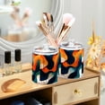 thumbnail image 3 of Yayeee 2 Pack Qtip Holder Bathroom Cotton Swab Canister with Lid Clear Dispenser Set, Green Abstract Wavy, 3 of 6