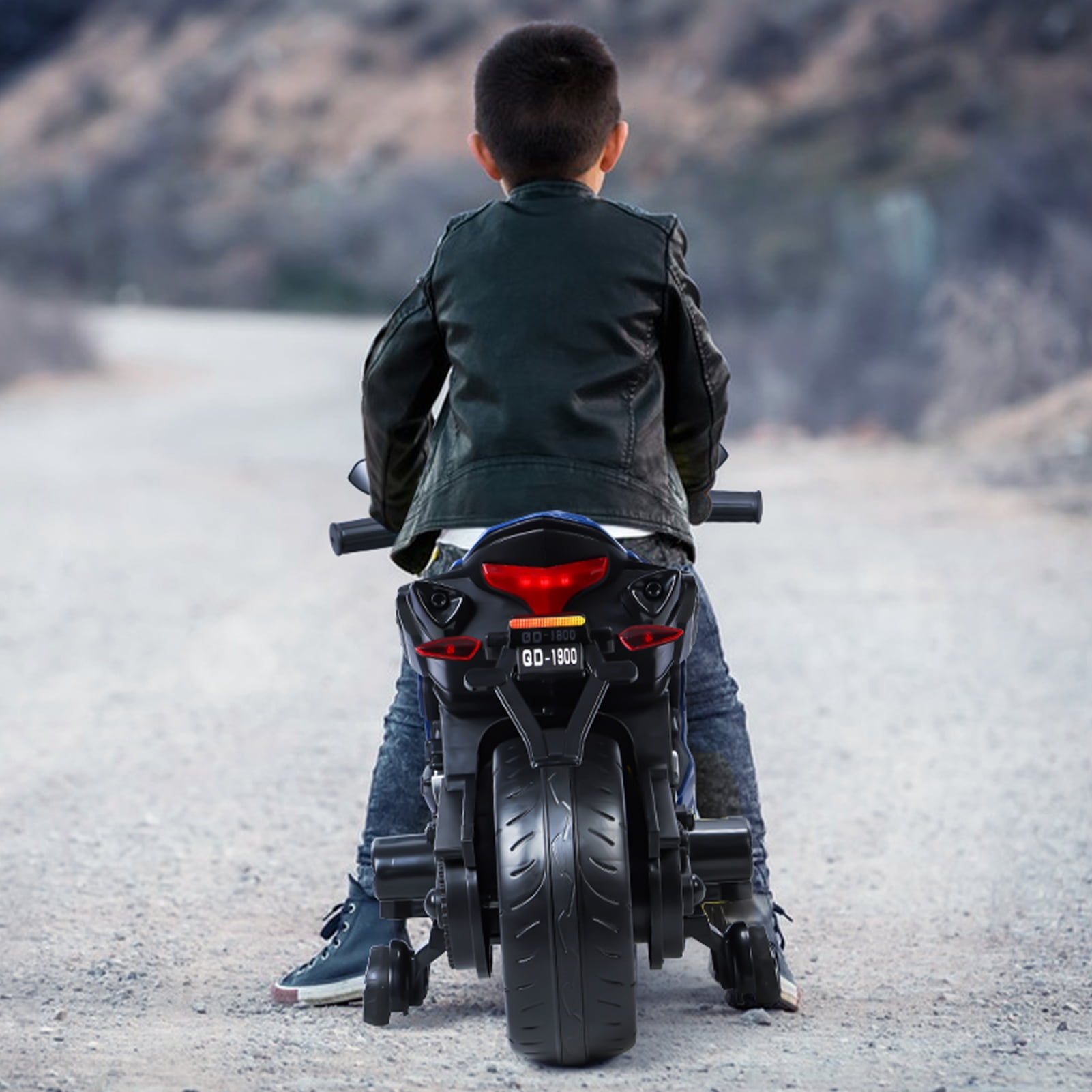 AQCW Electric Motorcycle for Kids,Speed Up to 9mph Ride-On Motorcycle with Safety Auxiliary Wheels,Electric Dirt Bike for Children (12V Battery)
