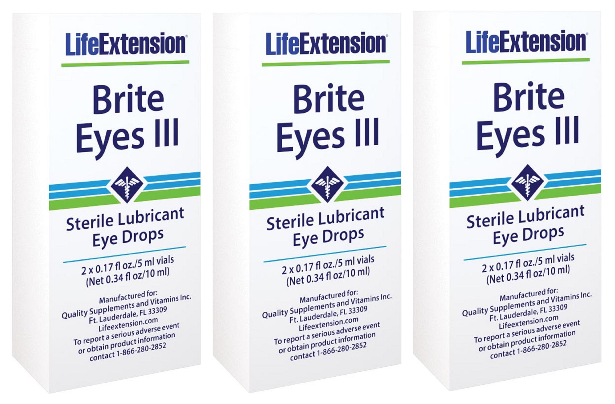 Life Extension Brite Eyes III Sterile Lubricant Eye Drops 2x5 ml vials