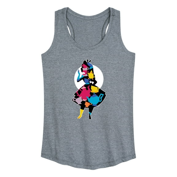 Alice In Wonderland - Teacup Silhouette - Women's Racerback Tank Top