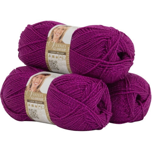 Lion Brand Yarn Vanna's Glamour 3 Pack Fashion Yarn Vanna White