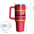 thumbnail image 2 of 40oz Firefighter Tumbler with Handle and Straw, FireMen Insulated Stainless Steel Cup, Travel Coffee Mug Water Bottle, Graduation Gifts for Women Men, 2 of 6