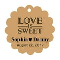 thumbnail image 1 of 100 PCS Love is Sweet Custom Made Scallop Edge Rong Hang Tags Personalized Wedding Party Favor Gift Tags, 1 of 1