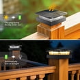 thumbnail image 6 of Peasur 12 Pack 4x4 Solar Post Cap Lights Outdoor Waterproof, Solar Fence Post Lights 3 Modes for 4x4 or 3.5x3.5 Wood Vinyl Posts Deck Railing Porch Mailbox, 6 of 7