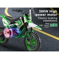 thumbnail image 5 of Mohsoe 36V 350W Youth Electric Dirt Bike, Upgraded Motor & E-Brake, 3-Speed Gears for Off-Road, Green, 5 of 8