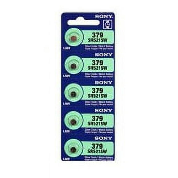Sony Murata 379 - SR521 Silver Oxide Button Battery 1.55V - 2 Pack   FREE SHIPPING!