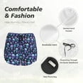 thumbnail image 4 of Fuzoiu Skull purple flower Print Women's Athletic Shorts, Double-Layer Running Shorts with Pocket,Women's Workout Shorts for Yoga, Gym, and Workouts-Medium, 4 of 7