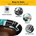 thumbnail image 3 of Elastic Fitted Round Tablecloth, Teal Blue Black Geometric Waterproof Stretch Table Cover for 36"-44" Tables, Modern Abstract Art Block Washable Outdoor Tablecloths for Patio, Picnic, Camping, 3 of 9