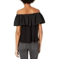thumbnail image 2 of French Connection Womens Polly Plains Knit Blouse, Black, X-Small, 2 of 2