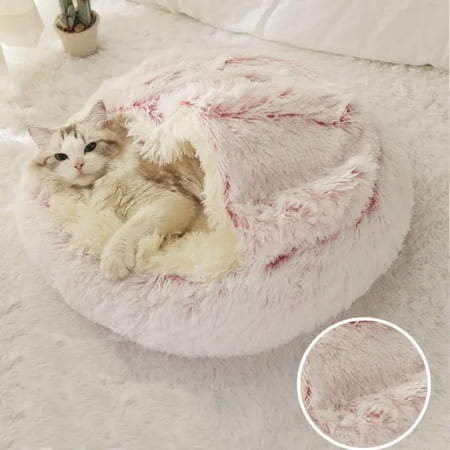 Ultra-plush Super Luxurious Long Winter Cat Cushion - Soft Cozy and Snuggly Warmth for Your Furry Friends - Creative 2 in 1 Sleeping Bag for Ultimate Comfort - Extra Comfort and Warmth