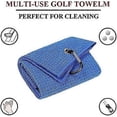 thumbnail image 2 of 2 Pack Tri-fold Golf Towels, Premium Microfiber Fabric Waffle Pattern with Black Heavy Duty Carabiner Clip, 2 of 4